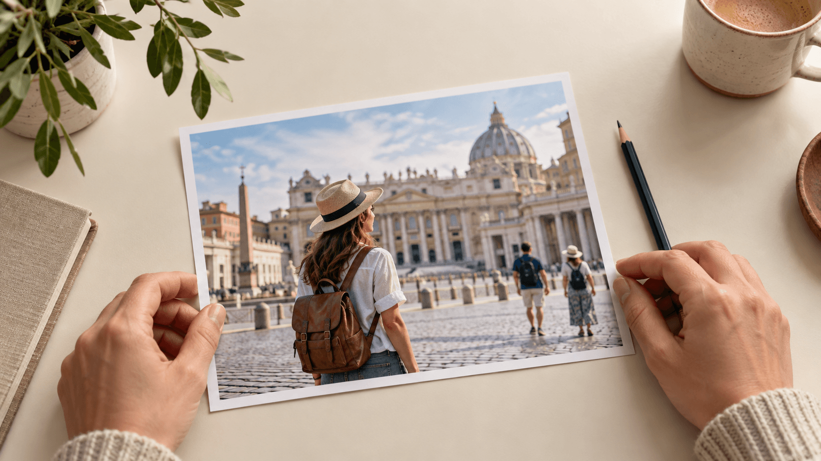 Selecting a travel reference photograph for a people removal brief