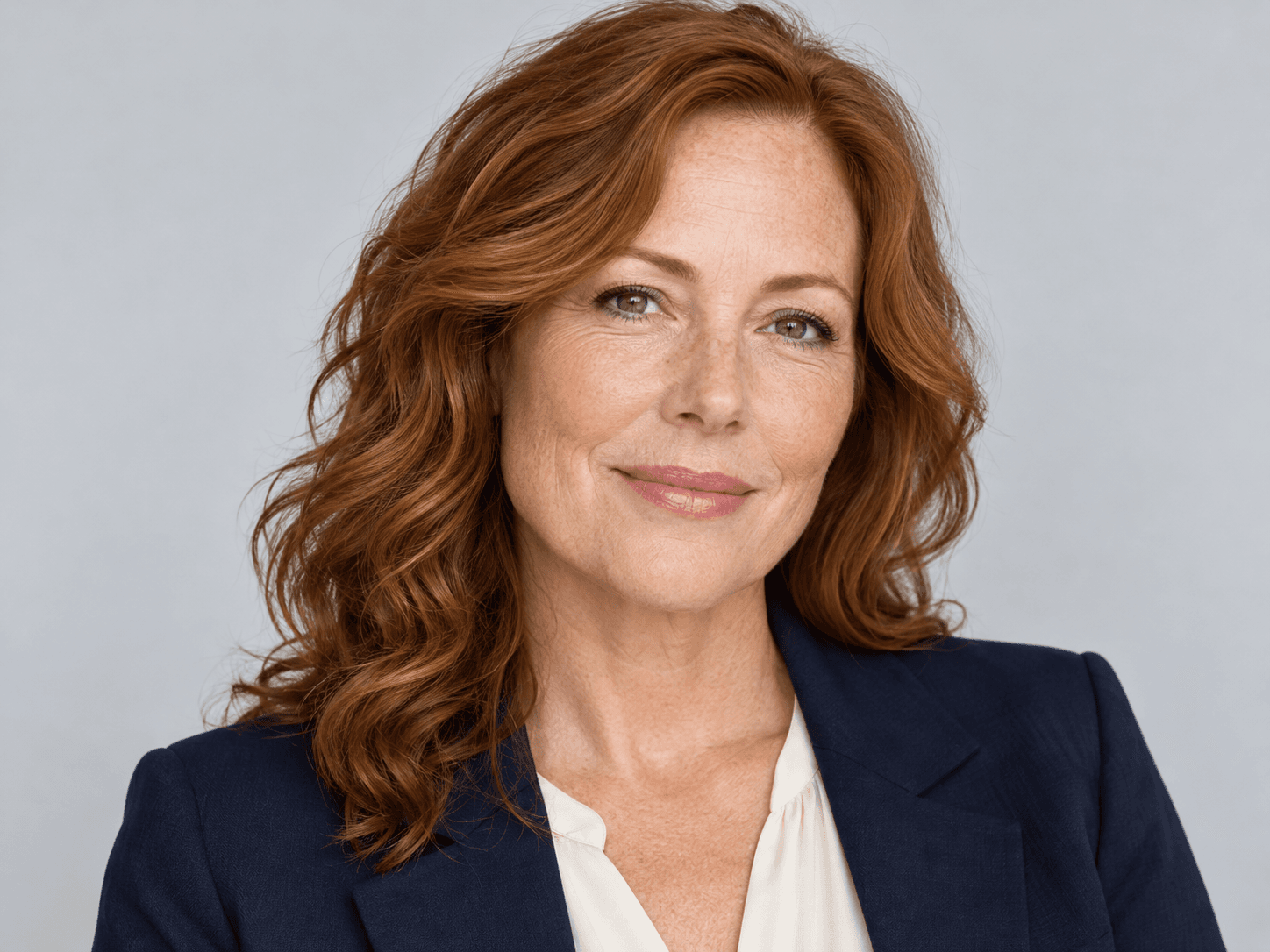 Natural studio headshot concept with retained skin texture