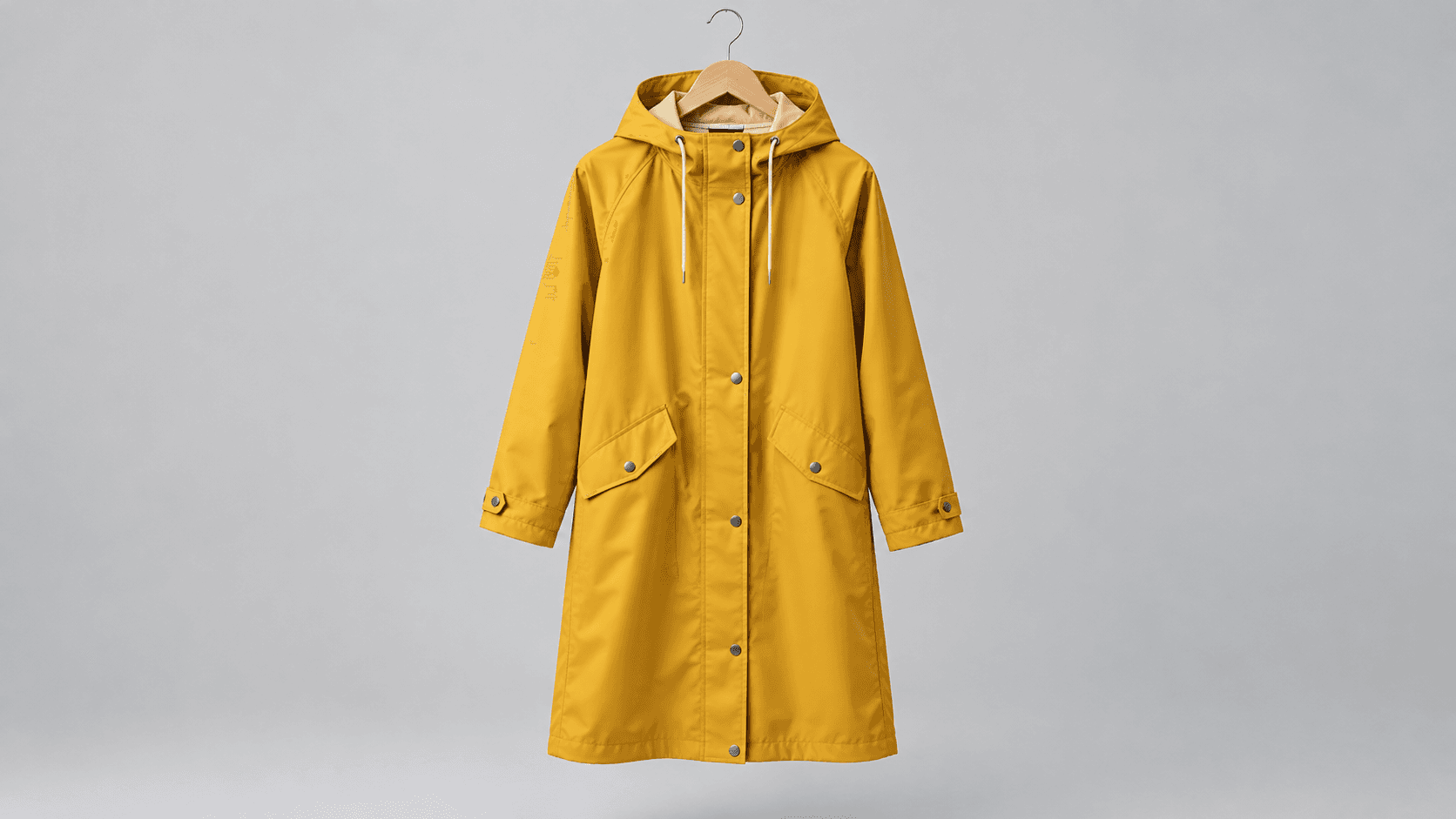 Raincoat color-direction concept with visible folds