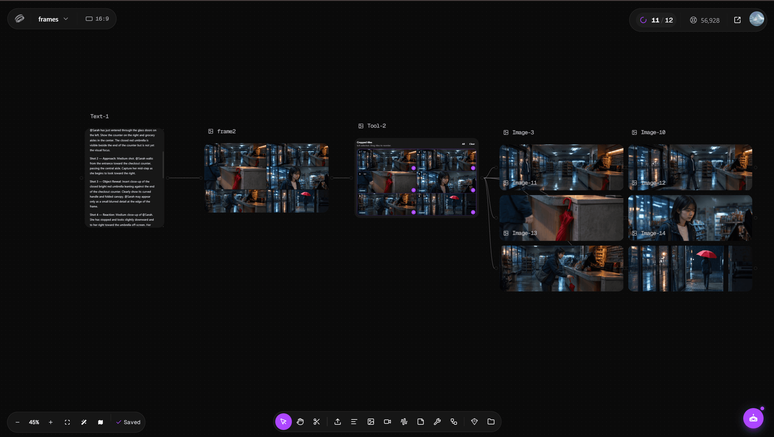 six-frame storyboard