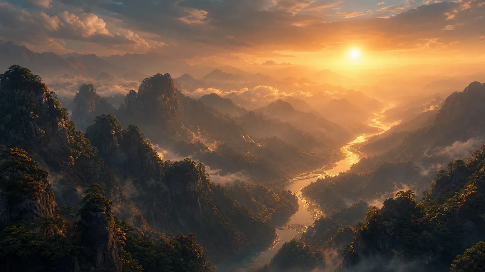 Illustrative sample of Kling Omni Image O1 on the Astorie canvas — an ultrawide 21:9 cinematic landscape frame suited as a source still for Kling video generation