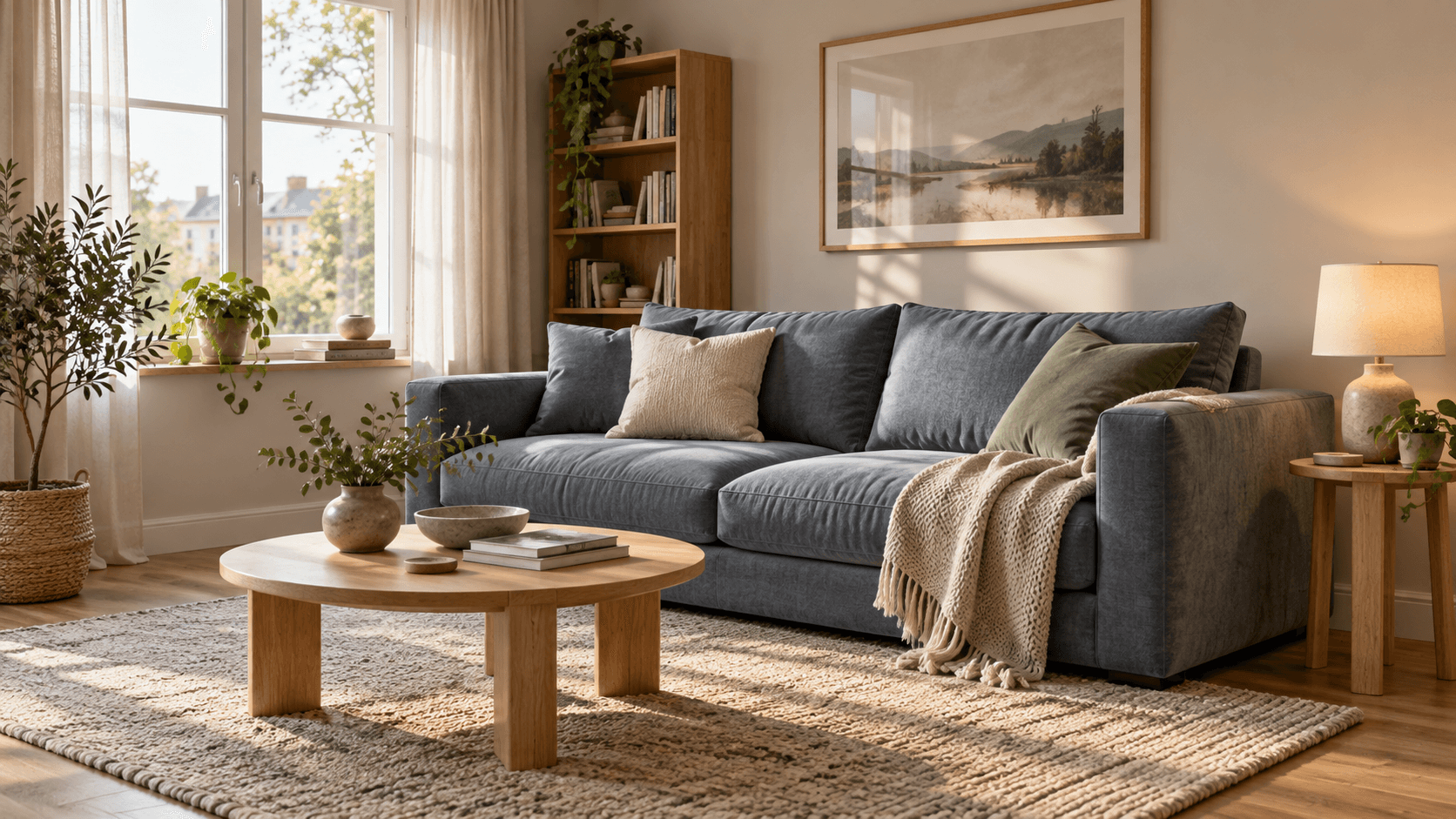 Interior review concept with readable shaded areas and natural light
