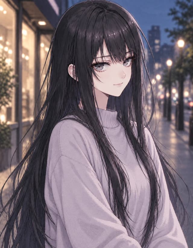 Anime Girl in Turtleneck Sweater — output 1