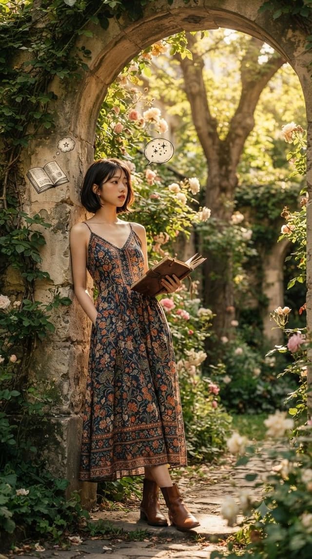 Comic / Storyboard - Serene Garden Literary Portrait — output