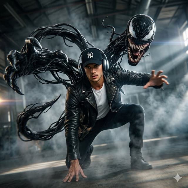 YouTube Thumbnail - Cinematic Venom Symbiote Action Scene — output