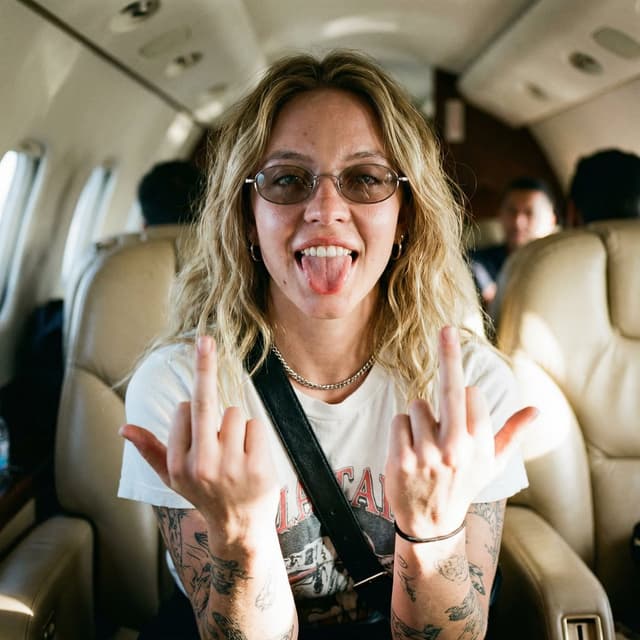 Social Media Post - Unfiltered Paparazzi-Style Portrait in a Private Jet — output