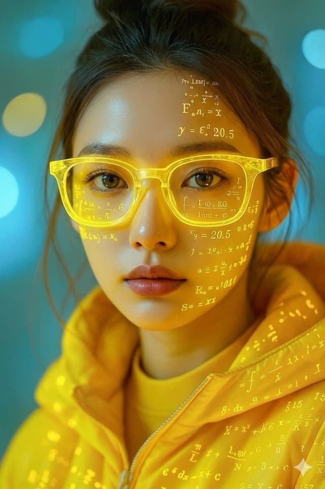 Game Asset - Math Projection Portrait in Neon Yellow — output