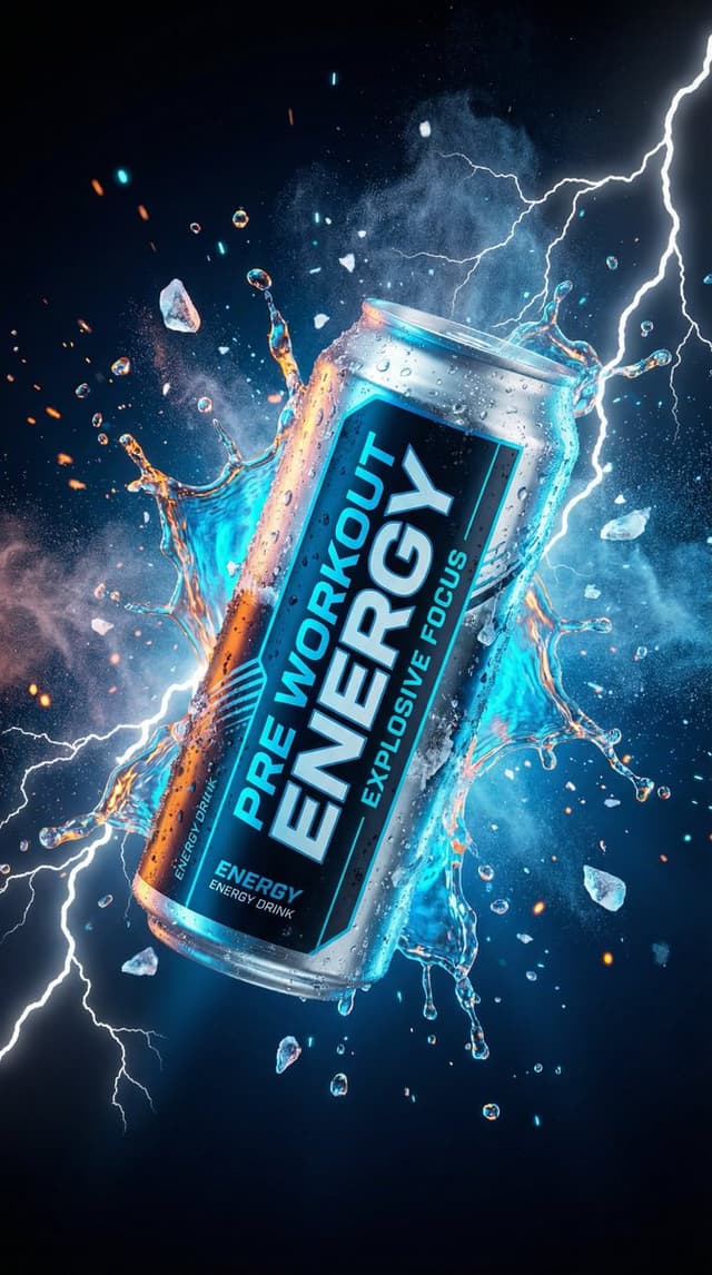 E-commerce Main Image - Energy Drink Product Explosion Commercial Prompt Template — output
