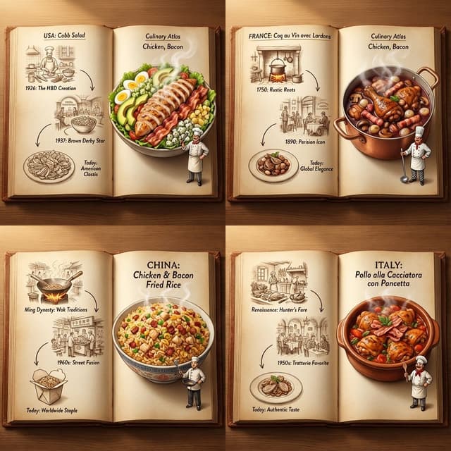 Infographic / Edu Visual - Culinary Atlas Grid: 3D Pop-up Recipe Dioramas — output