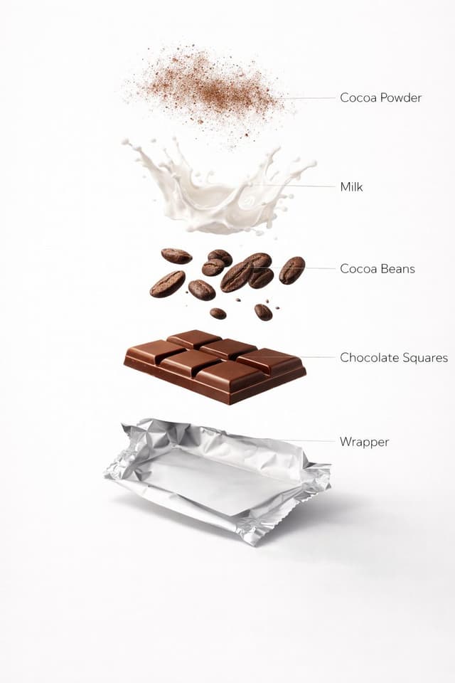 Infographic / Edu Visual - Ultra-Realistic Chocolate Bar Advertising Prompts (Motion and Exploded View) — output