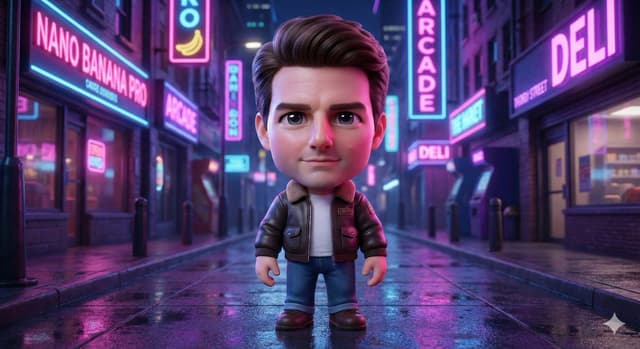 3D Neon Caricature of a Celebrity — output