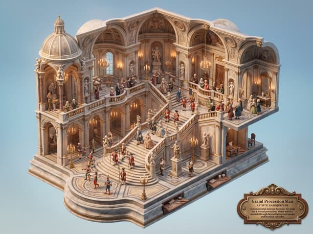 Social Media Post - Whimsical Miniature Baroque Staircase Hall — output