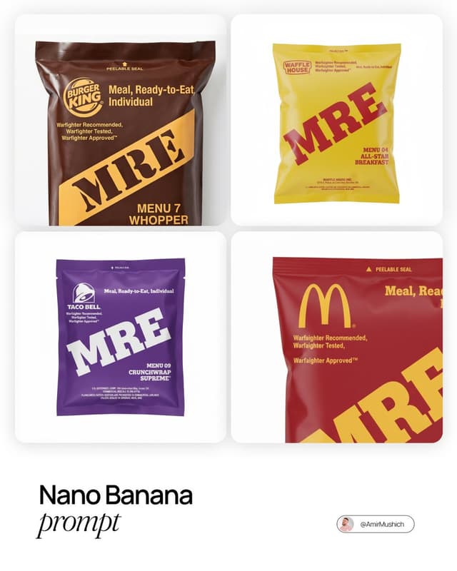 MRE Package Design Prompt (Big Brands) — output