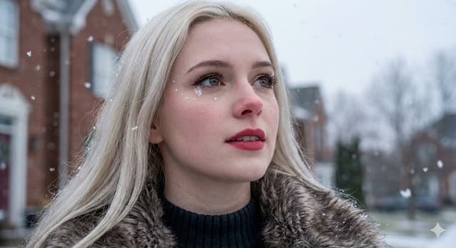 Hyper-Photorealistic Winter Glamour Close-up Prompt — output