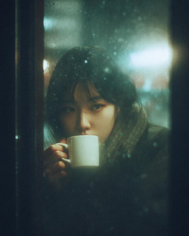 Moody Cinematic Café Scene in the Rain — output