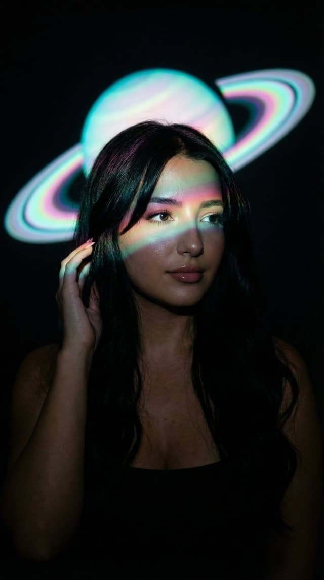 Product Marketing - Low-Key Saturn Projection Portrait — output