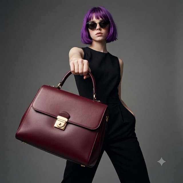 Product Marketing - Purple Bob Fashion Editorial Portrait — output