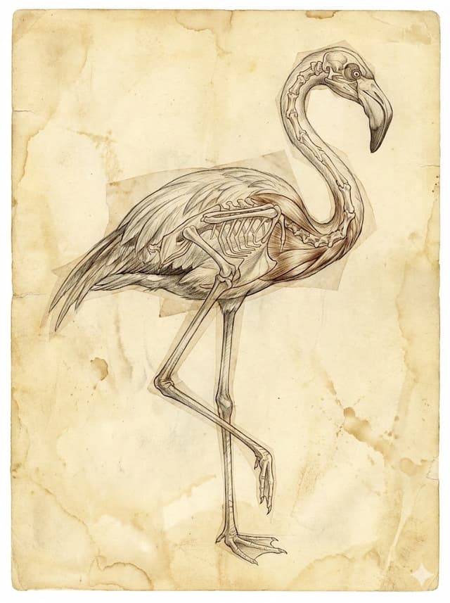 Infographic / Edu Visual - Renaissance Anatomical Study of a Flamingo — output