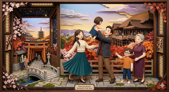 Japanese Paper-Cut Family Diorama — output