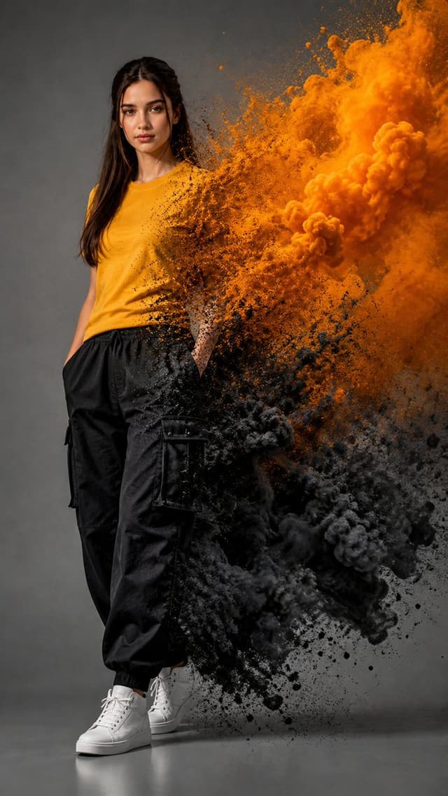 Product Marketing - Fashion Portrait With Powder Disintegration — output