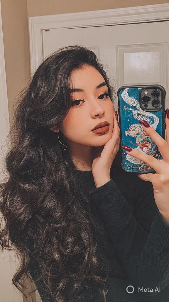 Instagram Aesthetic Mirror Selfie with Dragon Phone Case — output