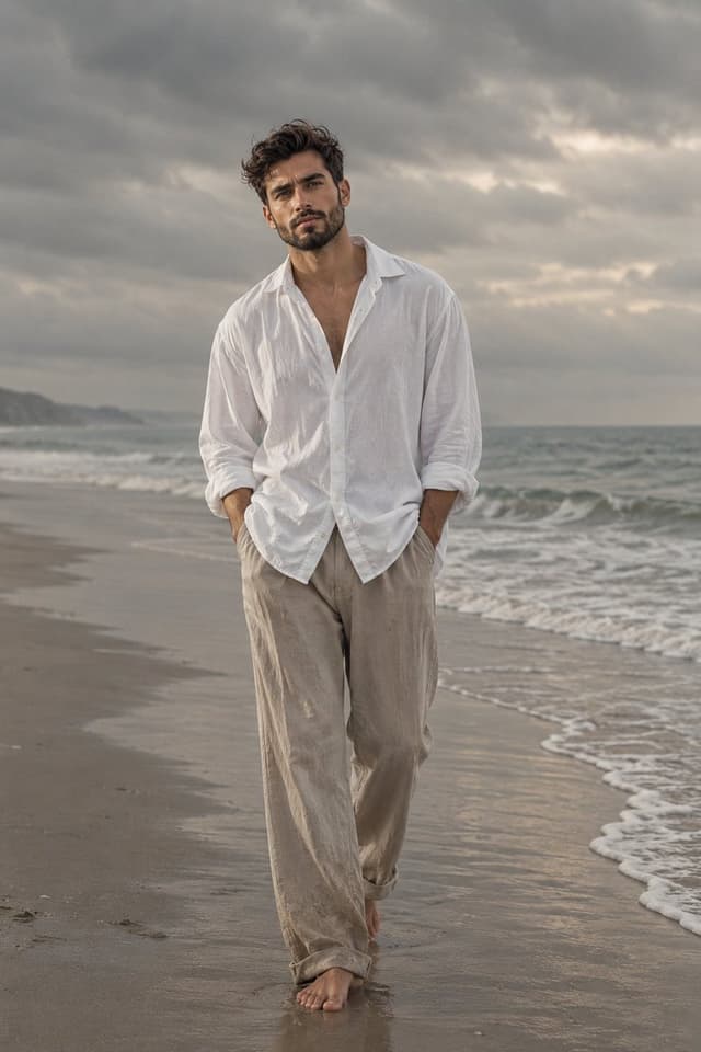 Product Marketing - Melancholic Beach Fashion Portrait — output