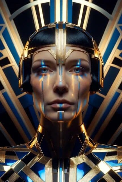 Ultra Sharp Close-up Portrait of an Art Deco Queen — cover