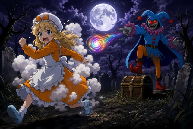 Comic / Storyboard - Moonlit Anime Graveyard Chase — output