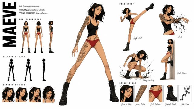 Comic / Storyboard - High Fashion Concept Art Sheet — output