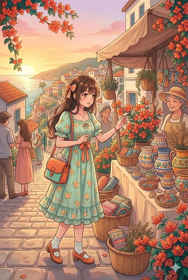 Comic / Storyboard - Anime Style Coastal Village Stroll — output