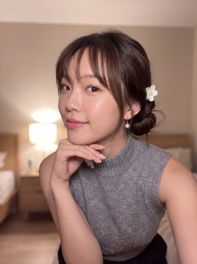 Profile / Avatar - East Asian Woman Selfie Portrait — output