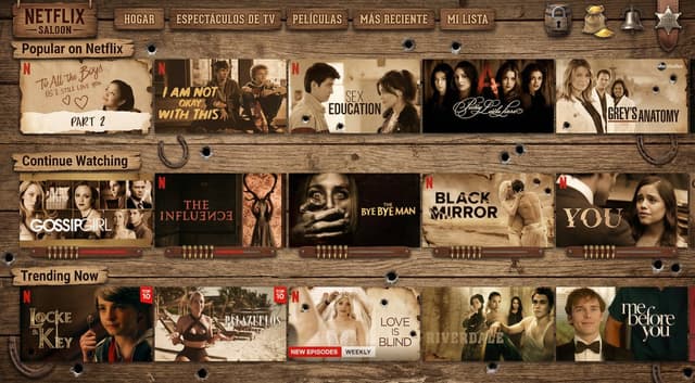 Turn Netflix screen into a western version — output