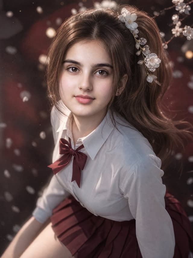 Profile / Avatar - 3D Guoman Cherry Blossom Schoolgirl Portrait — output