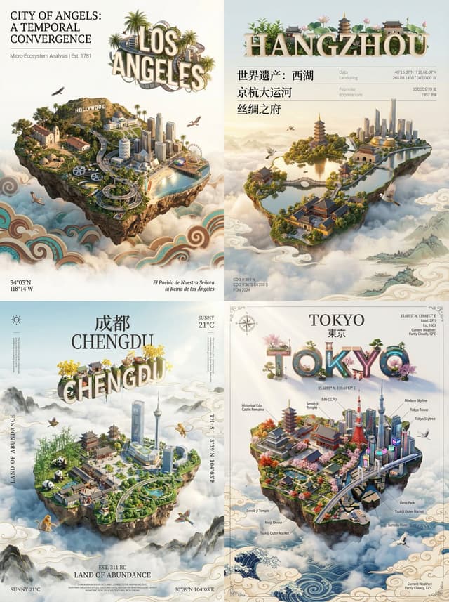 Infographic / Edu Visual - City Poster Prompt: Micro-Island Concept — output