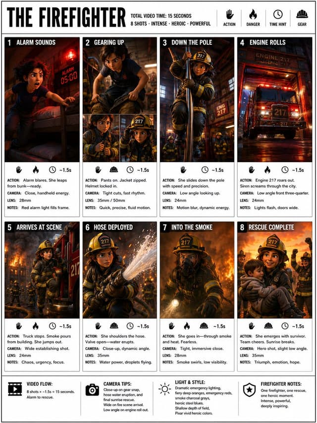 Infographic / Edu Visual - Firefighter Storyboard Infographic — output
