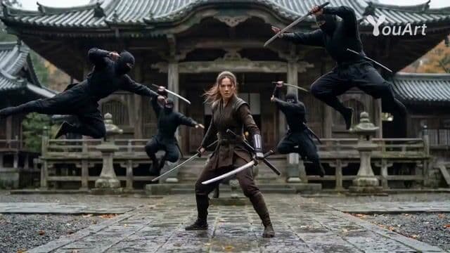Cinematic Female Ninja Fight Sequence — cover