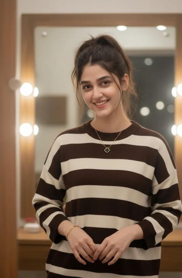 Cozy Indoor Lifestyle Portrait with Vanity Mirror — output