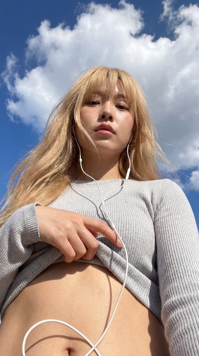 Profile / Avatar - Realistic Outdoor Low Angle Sky Selfie — output