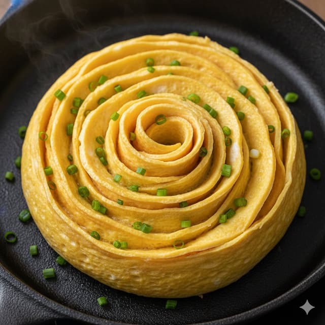 Cinematic Close-Up of Rose-Shaped Tamagoyaki — output