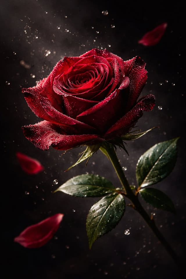 E-commerce Main Image - Luxury Macro Commercial Render of a Velvet Red Rose — output