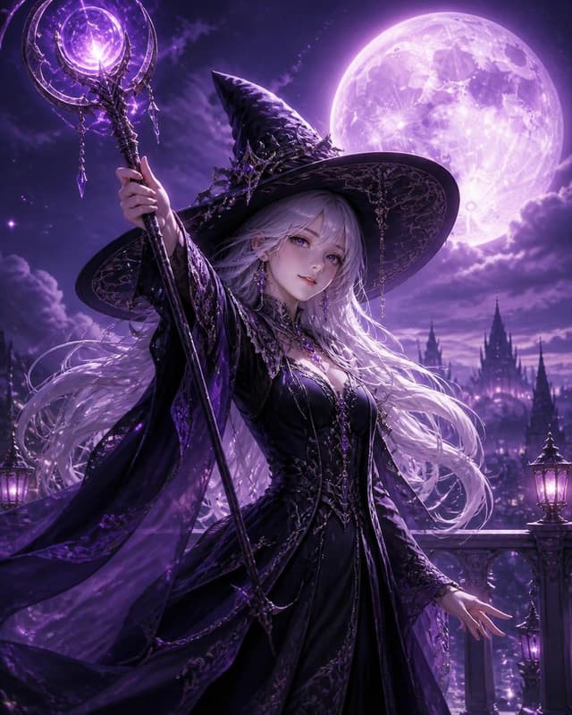 Game Asset - Silver Haired Witch Moonlight — output