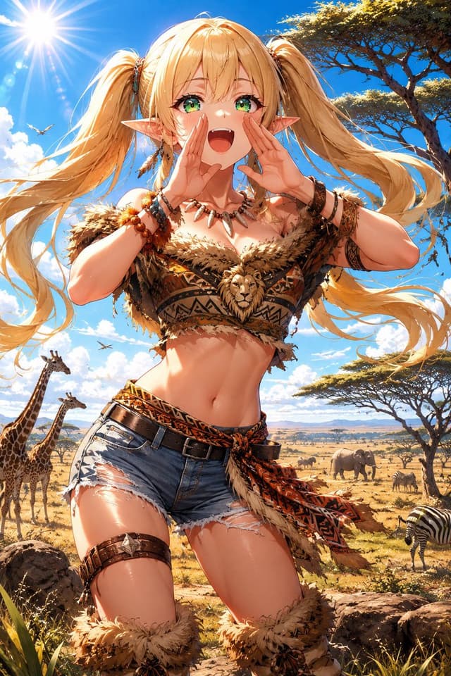 Profile / Avatar - Lion Safari Elf Anime Girl — output