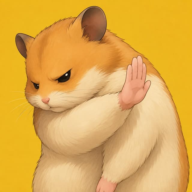 Profile / Avatar - Stern Hamster Stop Gesture — output