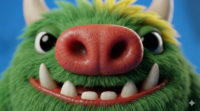 Close-up Character Nose Prompt — output