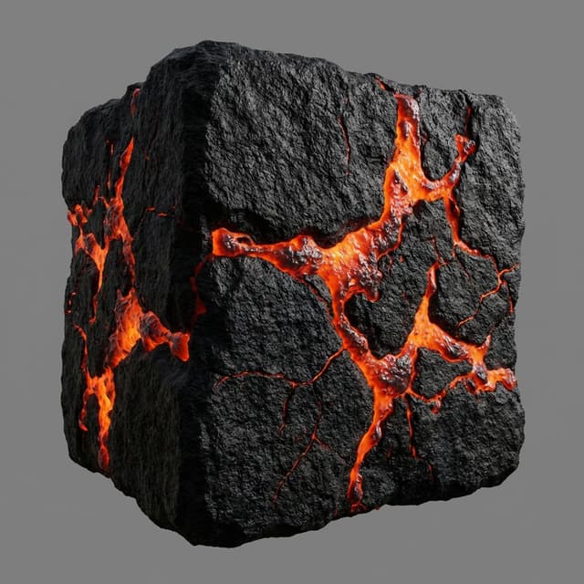 Game Asset - Lava Stone Texture Cube — output