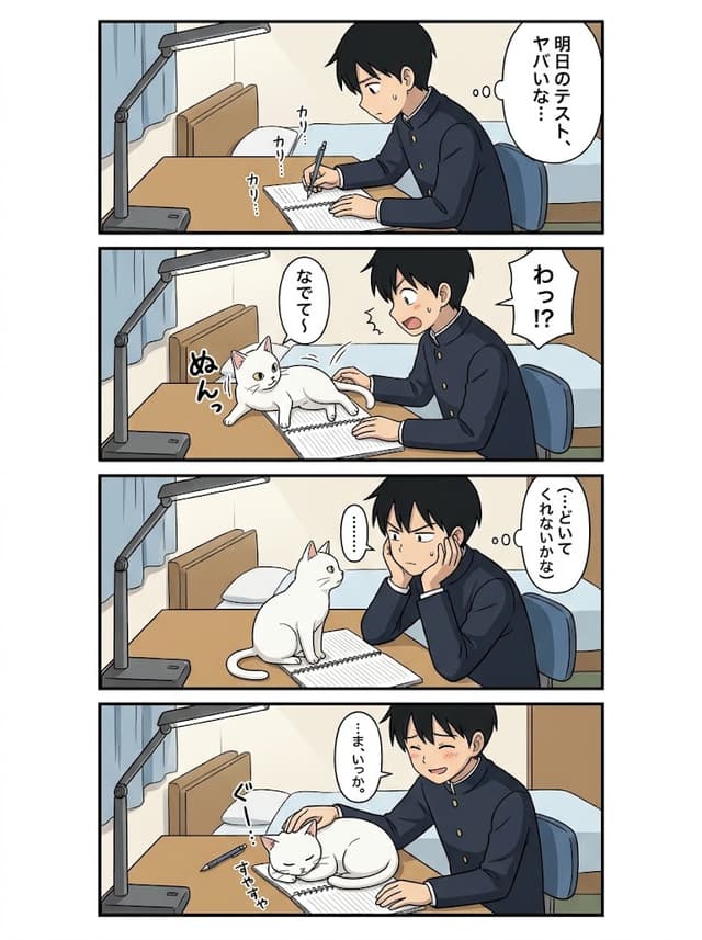 Comic / Storyboard - Four-Panel Study Cat Manga — output