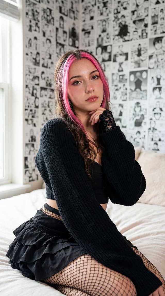 Profile / Avatar - Photorealistic manga-themed bedroom portrait — output
