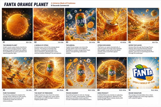 Comic / Storyboard - Fanta Orange Planet Storyboard — output