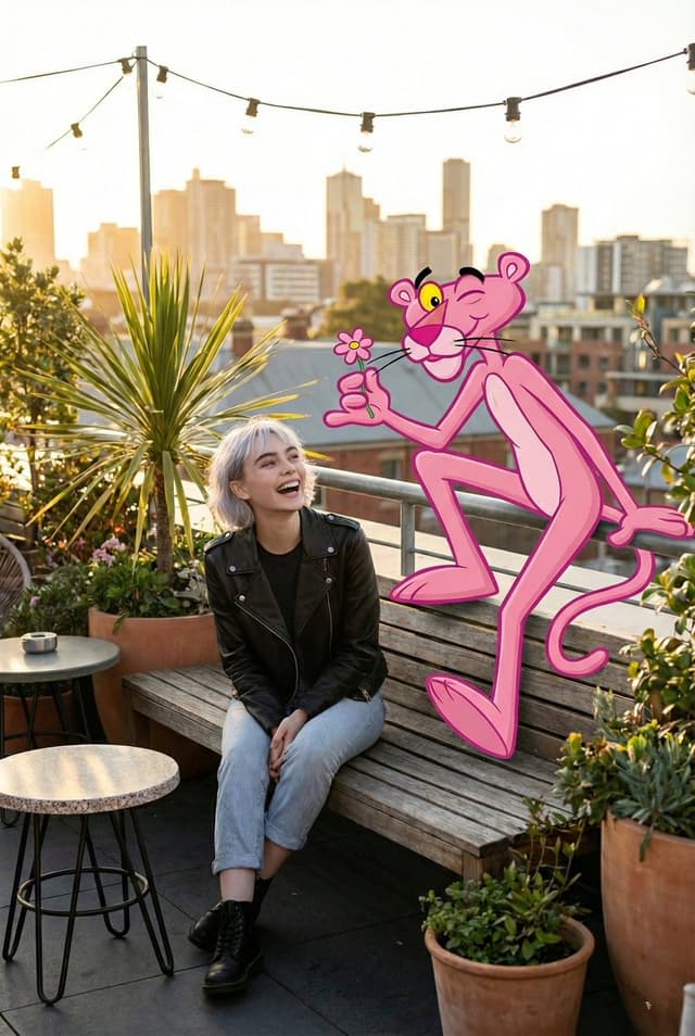 Cartoon Character in Art Gallery Scene Prompt — output