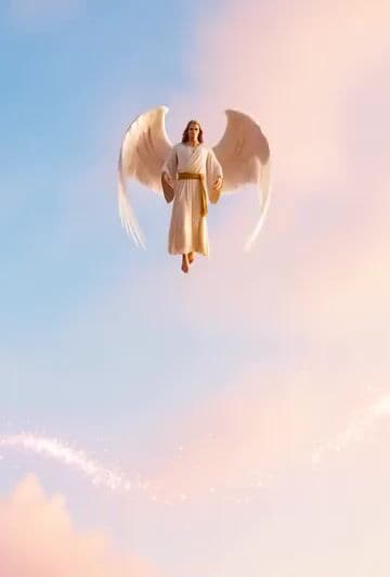 Slow motion resurrection scene with an angel and Jesus Christ — cover